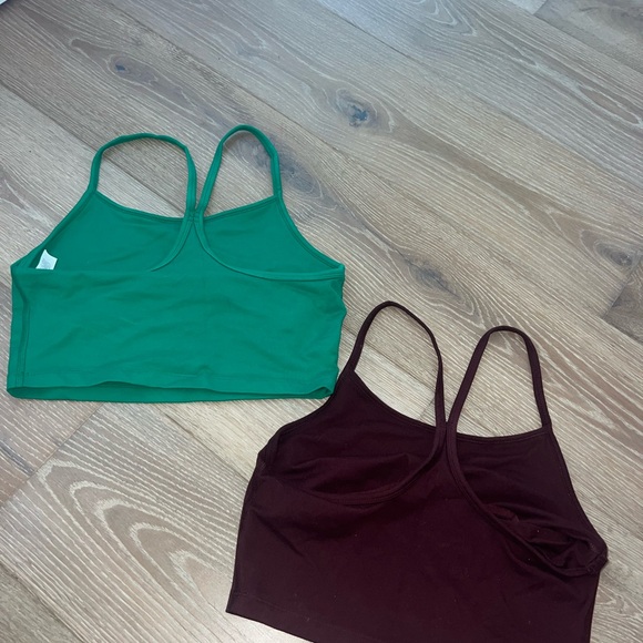 AERIE Green and Maroon Strappy Crop Tops - Picture 4 of 4